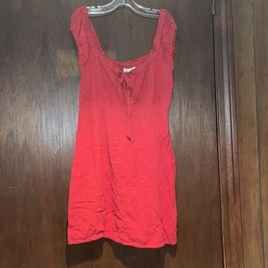 Aeropostale orange dress with tie in the front, can be worn off the shoulders